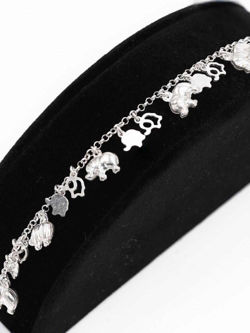 925 Sterling Silver Fancy Lucky Elephant Bracelet